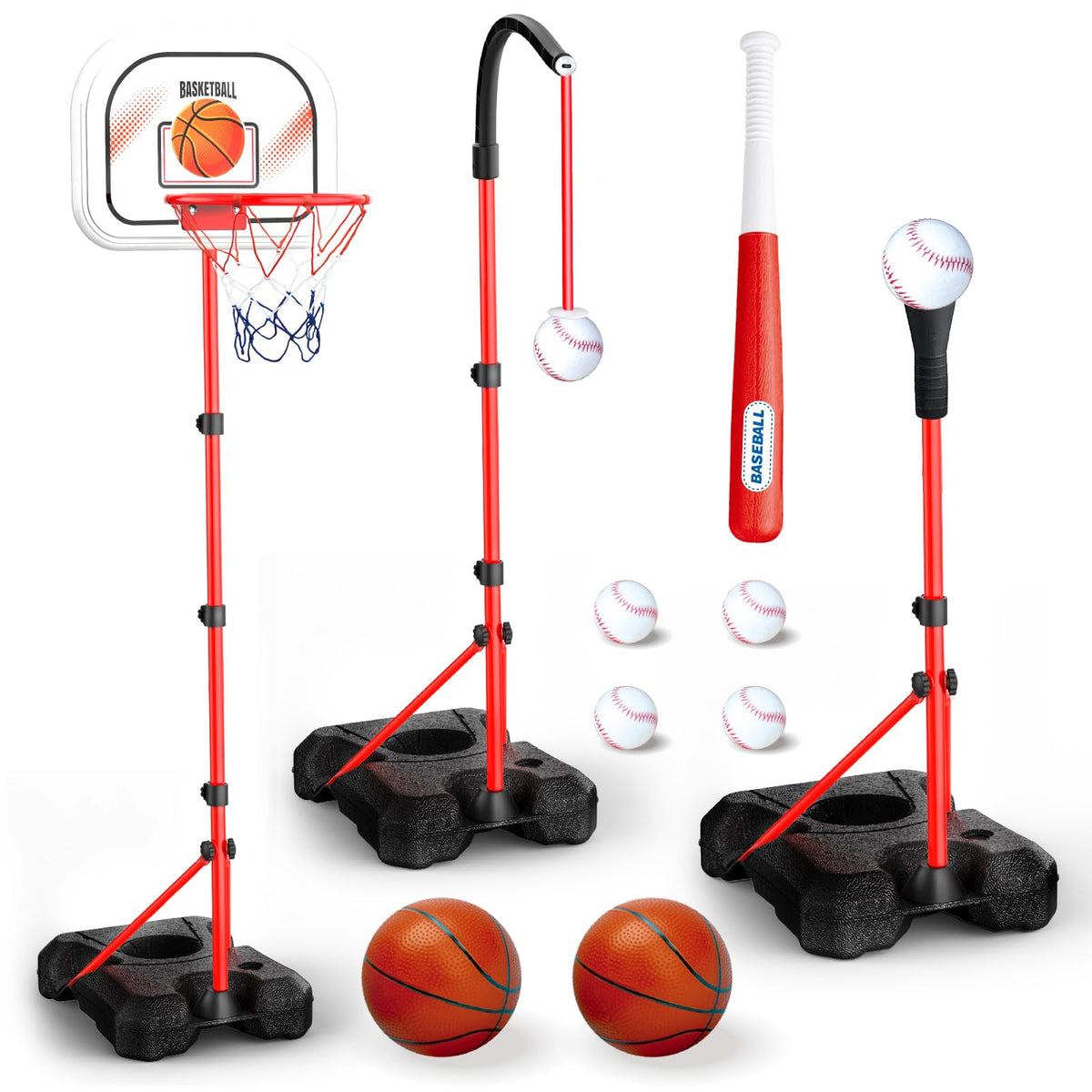 ShyLizard 3-in-1 hoop and T-ball set ready for indoor or outdoor play