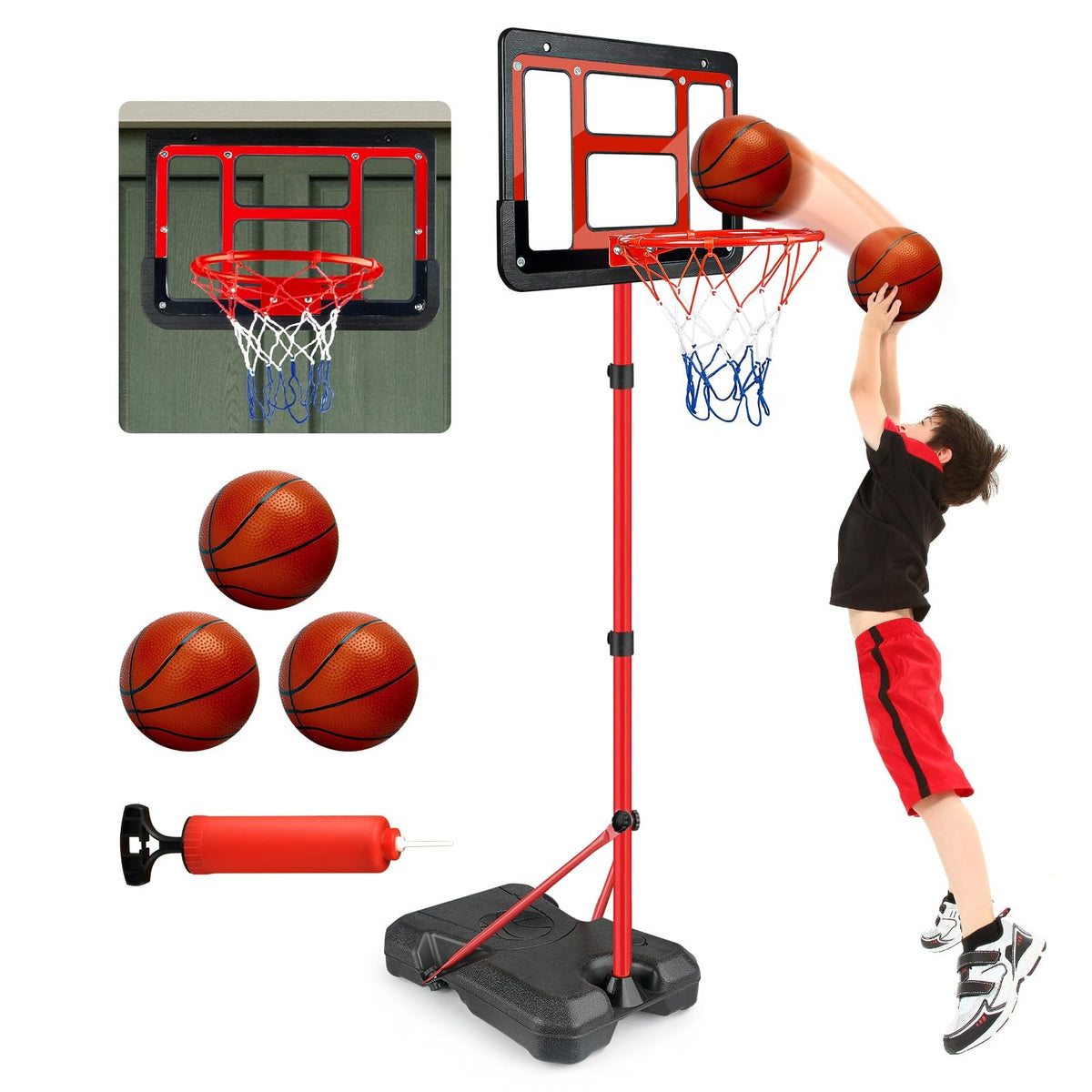 ShyLizard basketball hoop backboard assembly for quick setup and play