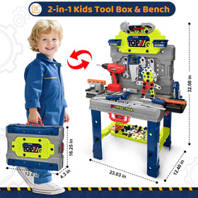 ShyLizard bench converts to a compact toolbox for storage.