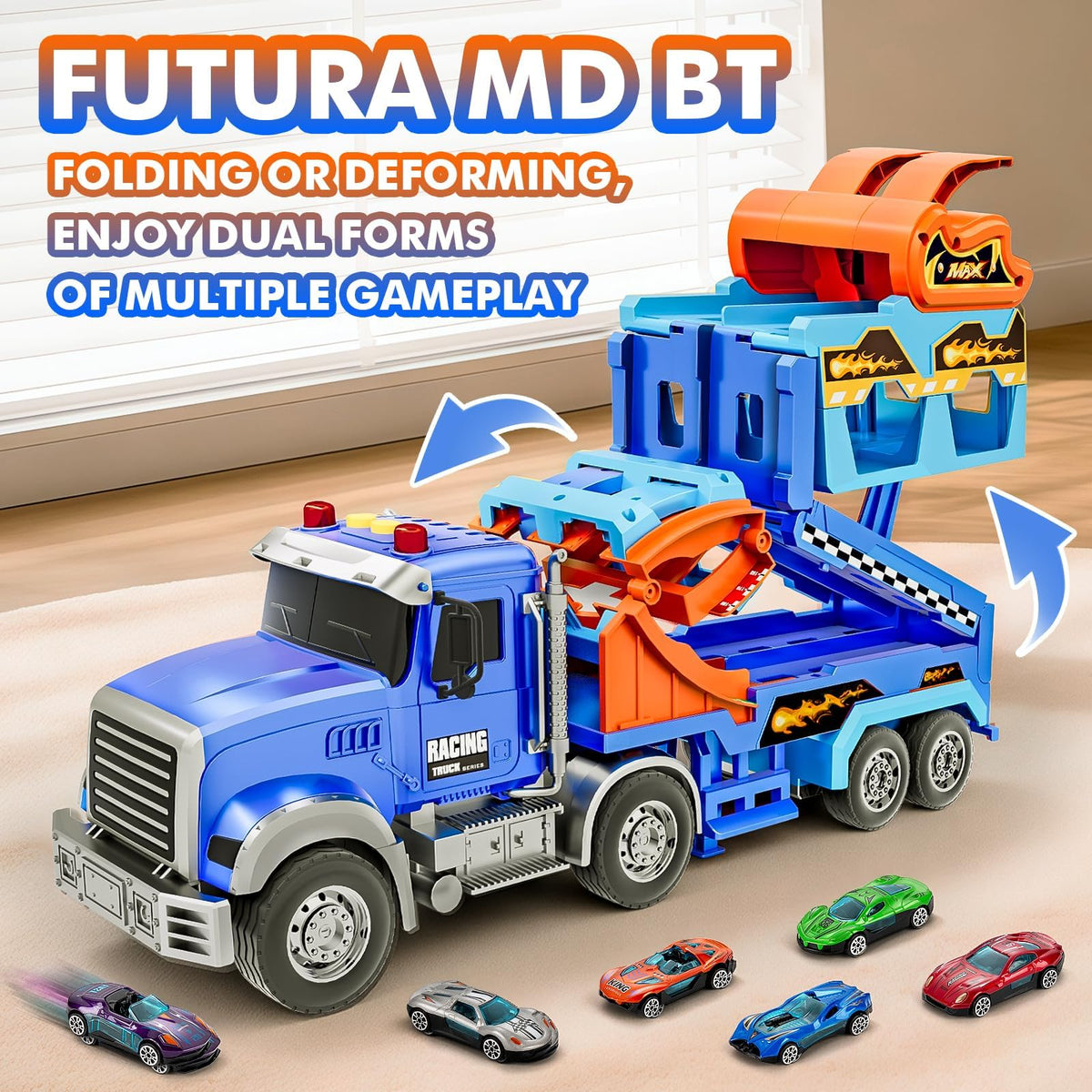 ShyLizard six metal cars add durable, colorful racing fun.