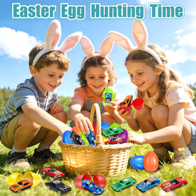 ShyLizard eggs conceal die-cast racing cars for instant play.
