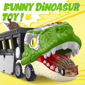 ShyLizard dinosaur truck includes a helicopter for dynamic adventures.