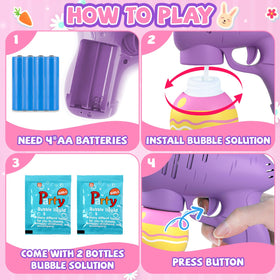 ShyLizard Easter bubble toy includes four bubble liquids for extended fun