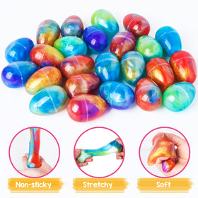 ShyLizard Easter eggs with slime opened to reveal soft, elastic slime for playtime.