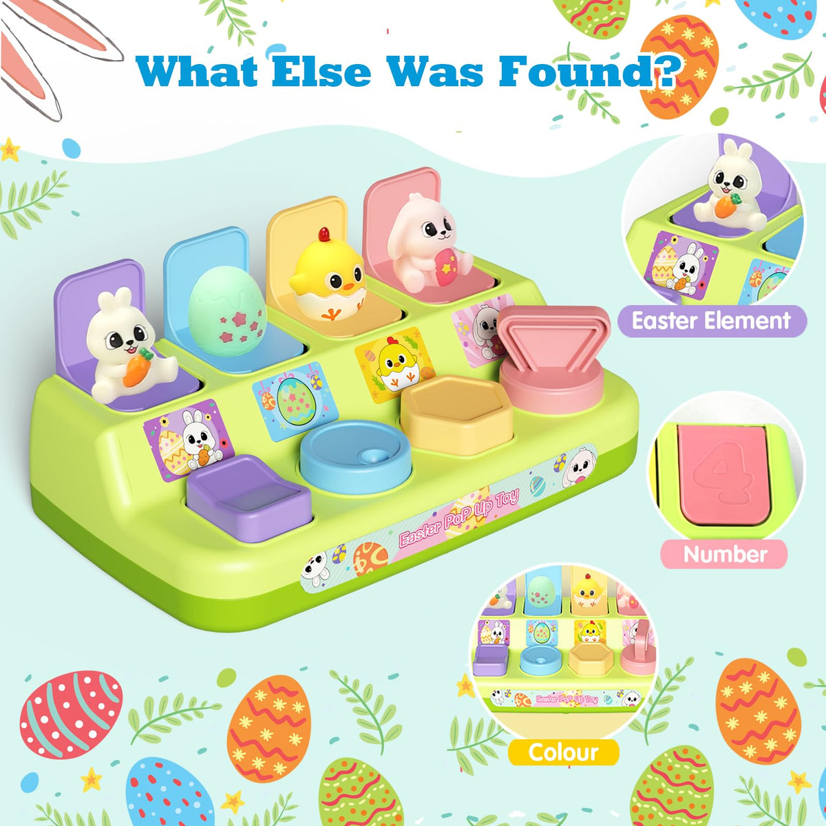 ShyLizard Easter pop-up toy measures 10.8 by 6.3 by 4.5 inches