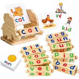 ShyLizard elephant-tray with blocks supports early reading through hands-on, interactive play.