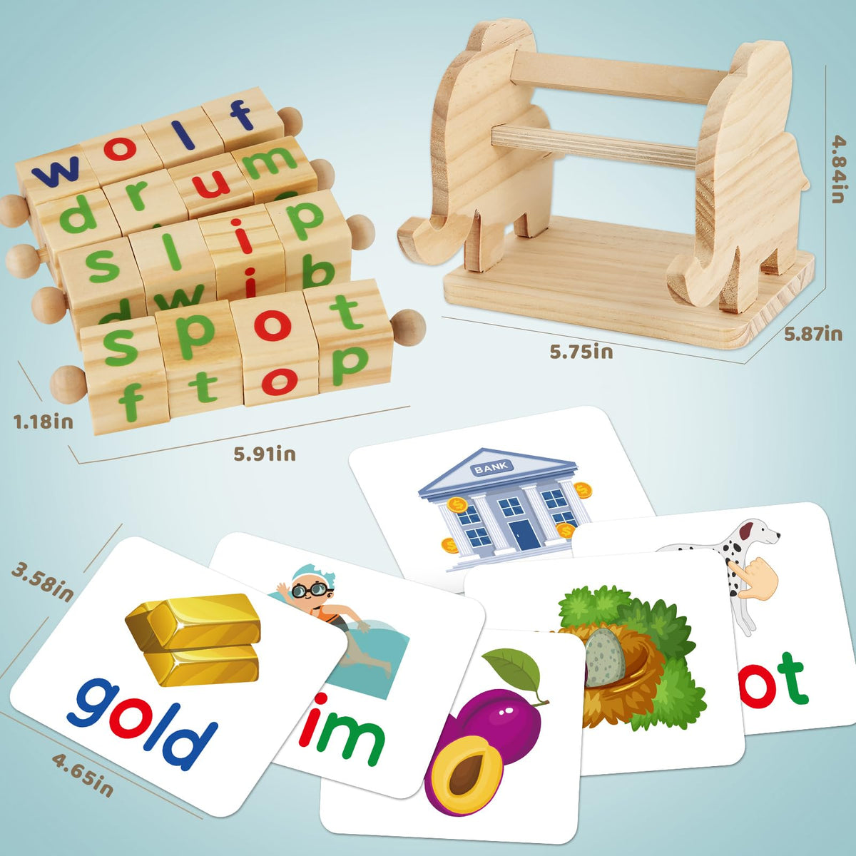 ShyLizard four-letter word flash cards for visual-word matching