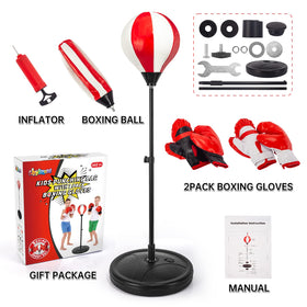 Kids wearing ShyLizard boxing gloves punching the bag for active play