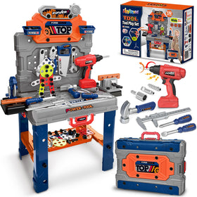 ShyLizard tool bench: realistic tool station for imaginative play and fine motor skill practice.