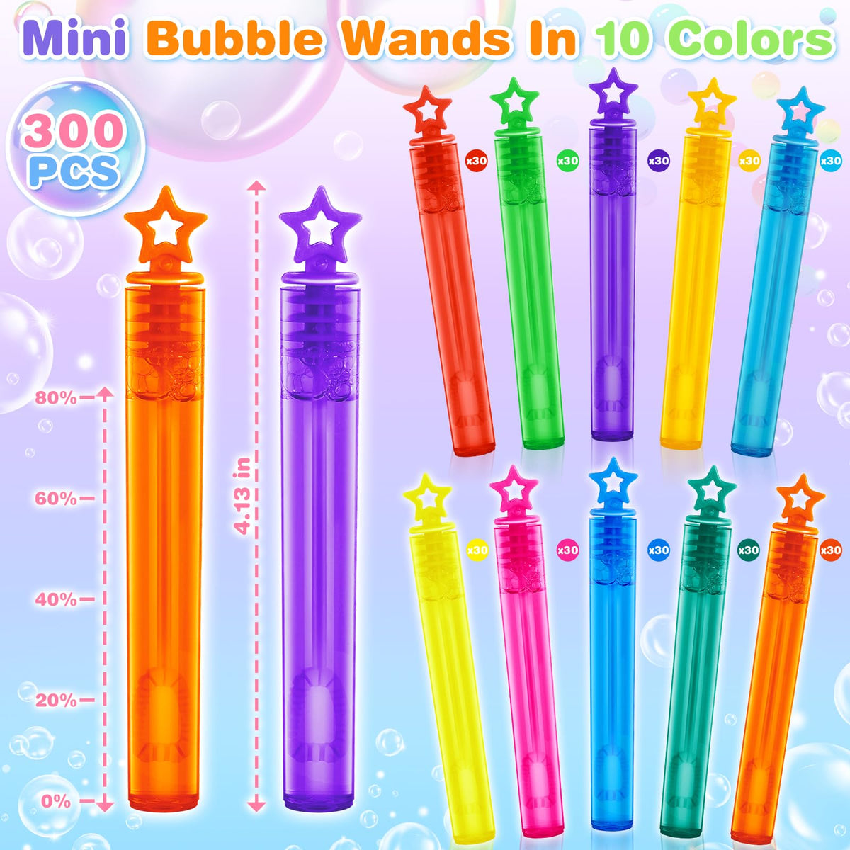 ShyLizard mini bubble wands in a vibrant color mix for party fun.
