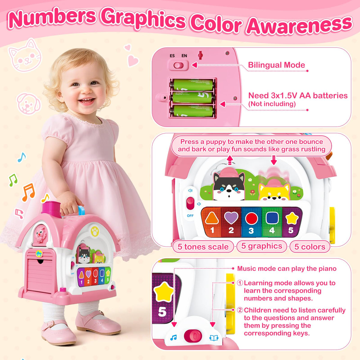 ShyLizard learning house with song buttons to support auditory development