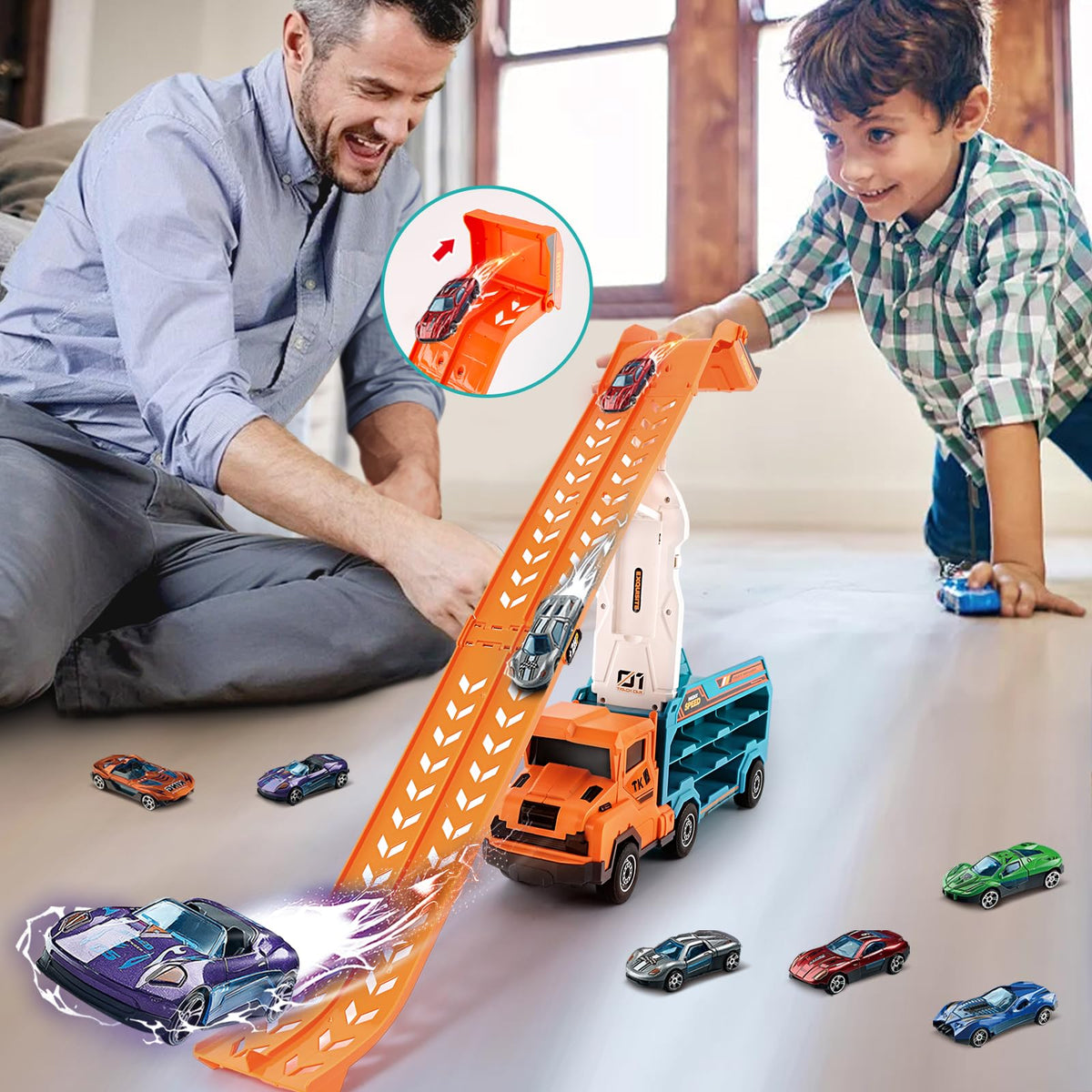 Push-around play with ShyLizard cars encourages active, hands-on fun.