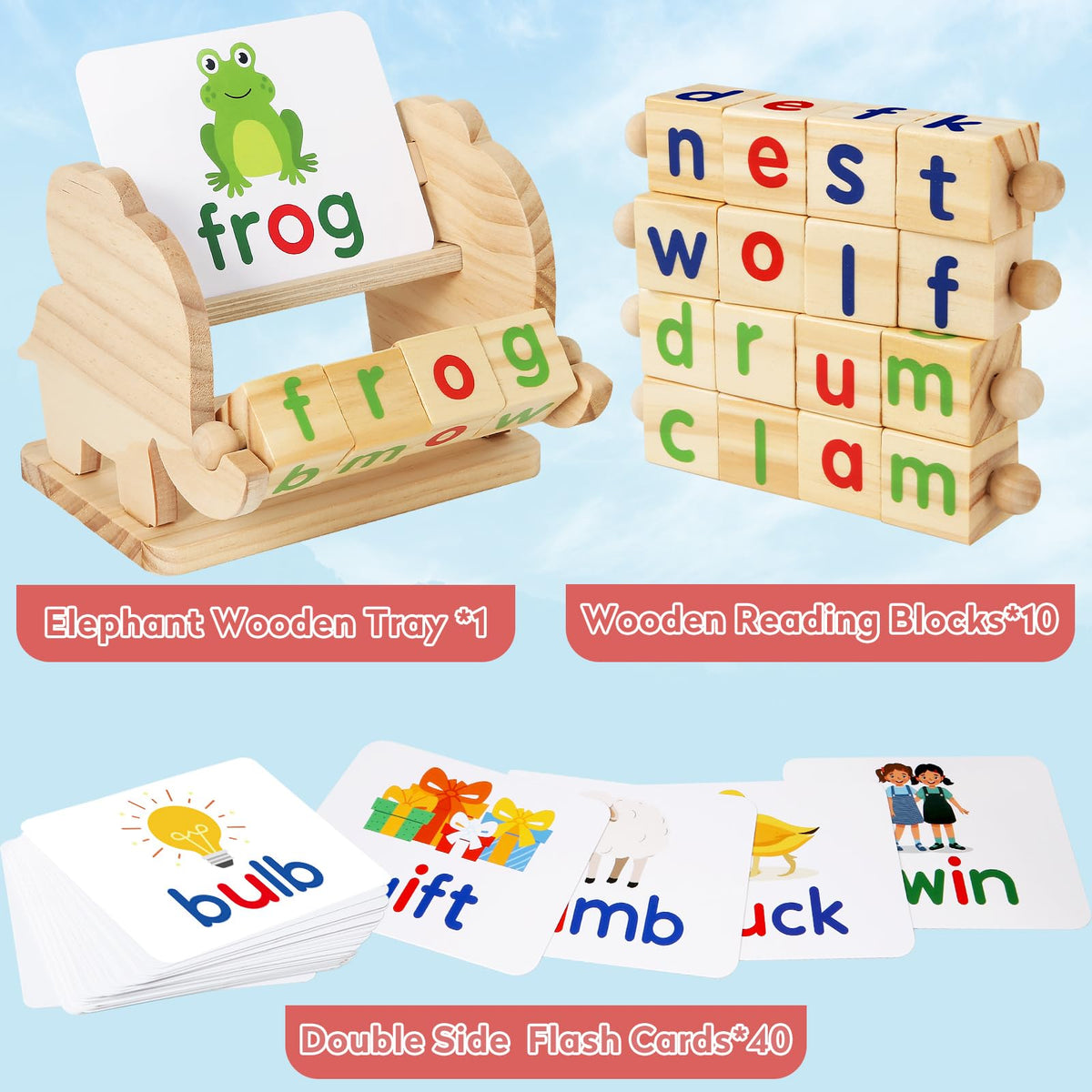 ShyLizard rotating vowel blocks for tactile word building