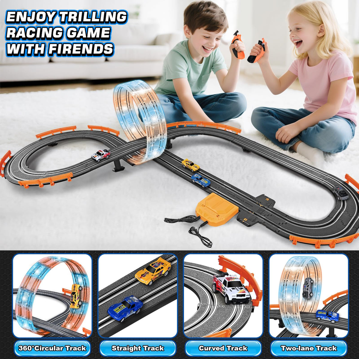 ShyLizard slot cars dual racing with four cars for competition
