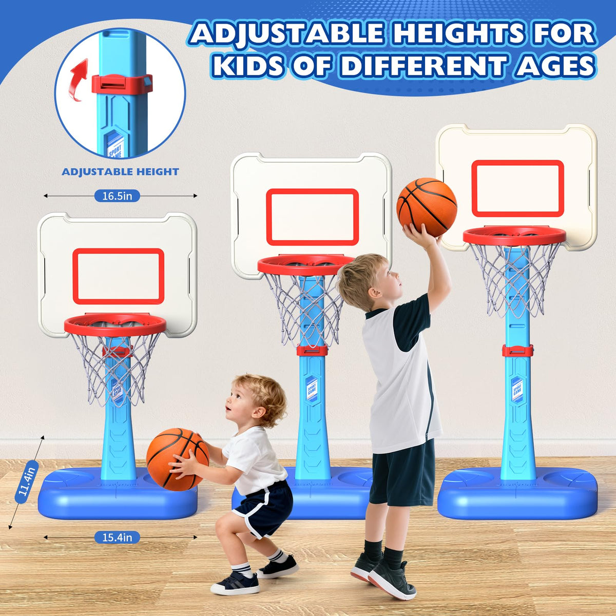 ShyLizard includes three inflatable balls for immediate shooting practice.