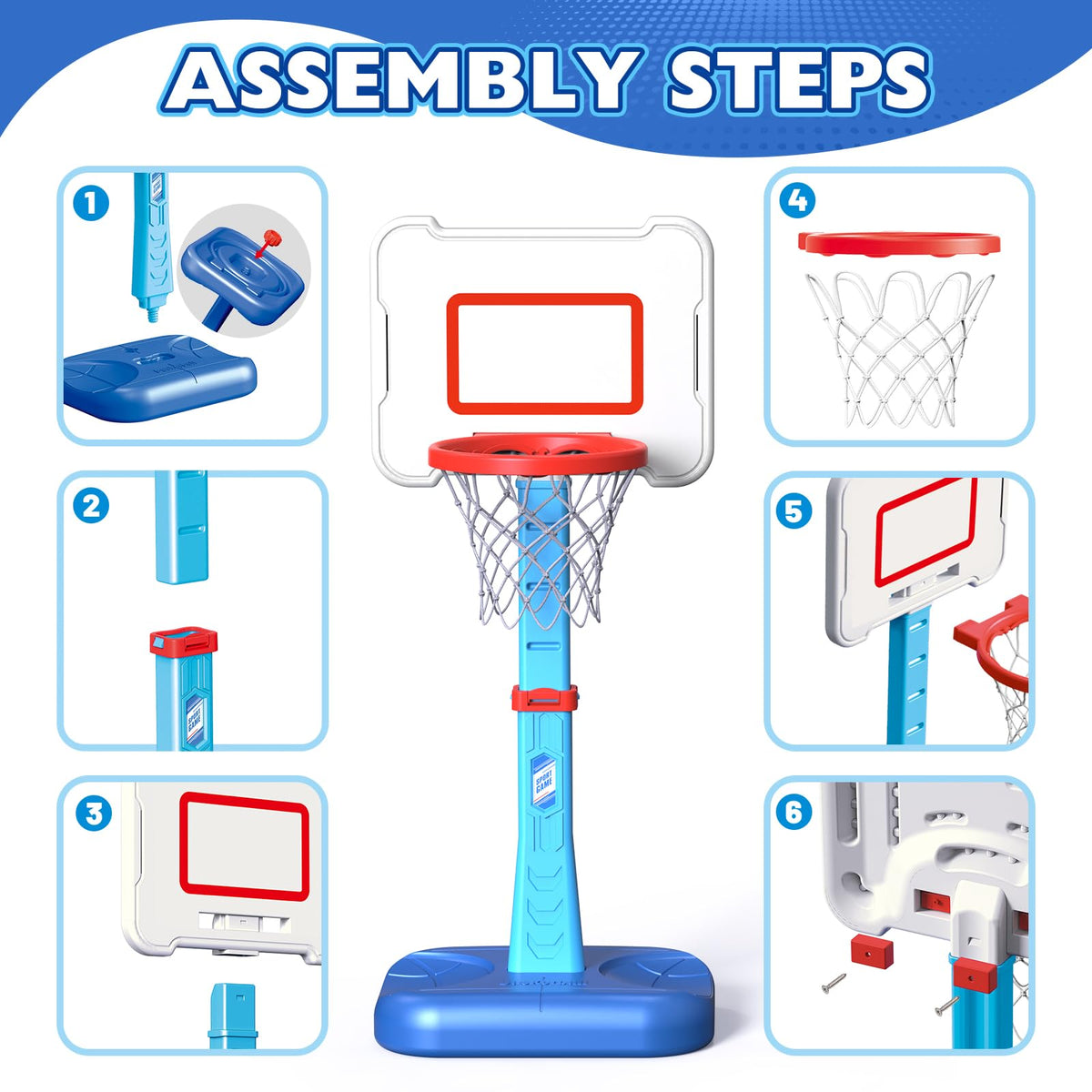 ShyLizard poolside setup offering splash-friendly basketball fun for toddlers.
