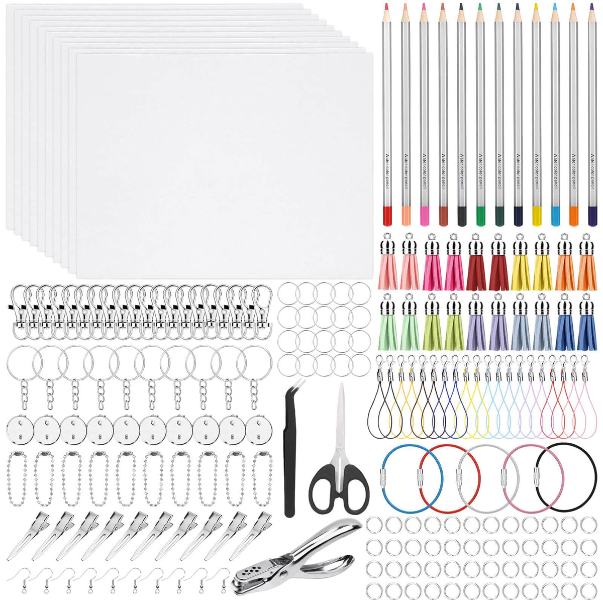 Shynek shrinky kit cover showing contents ready for crafting