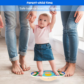 Siairo Wobble Board child standing on board demonstrates balanced movement.
