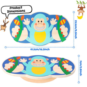 Siairo Wobble Board gift-ready blue monkey design appeals to kids.