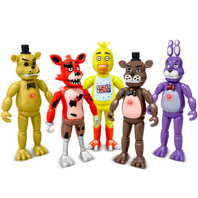 Sibefiy five-piece action figures set, front view display for shelf and desk decor.