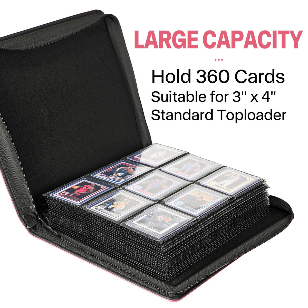 Close-up of pockets with low-friction backing for neat organization.