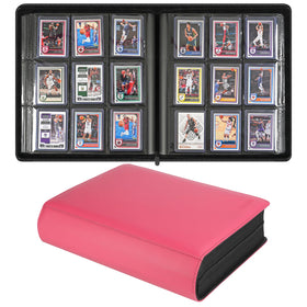 SIBONIC 9-pocket TopLoader binder front cover in pink protects cards on the go.