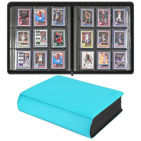 Sibonic 9-pocket TopLoader binder front view highlights durable PU leather protection for cards.