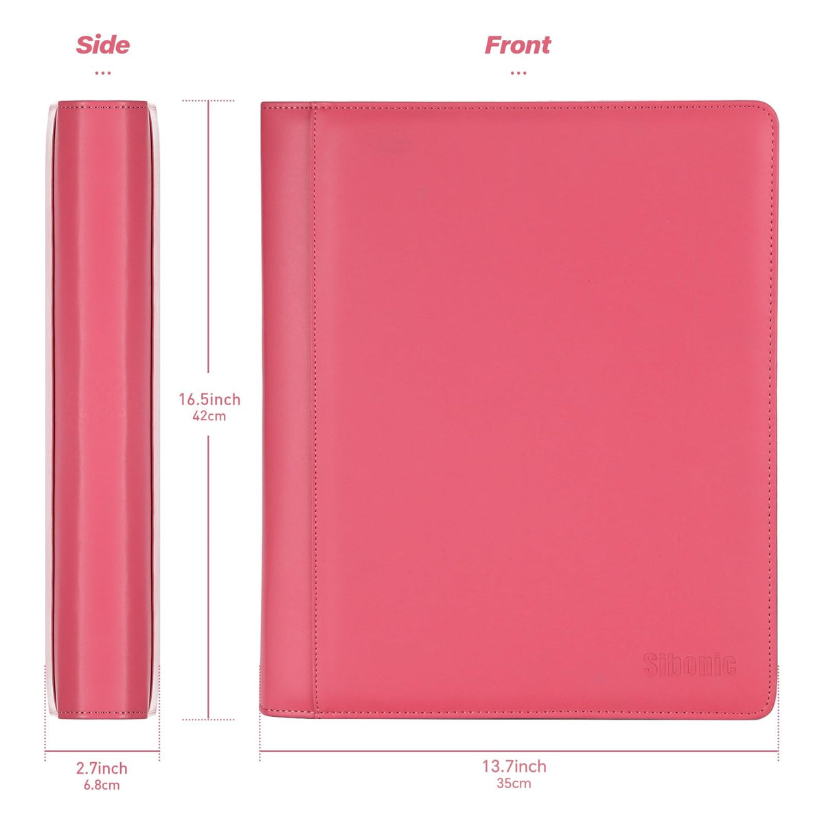 SIBONIC binder open to reveal 20 double-sided pages for quick access to cards.