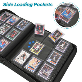 Sibonic padded exterior binder protects cards during transport.