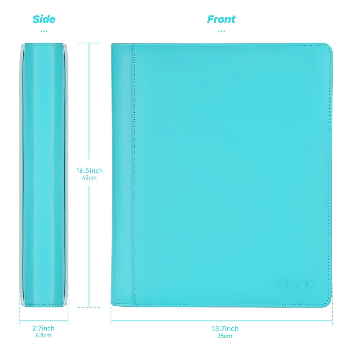 Sibonic toploader binder side-loading sleeves keep cards secure and damage-free.