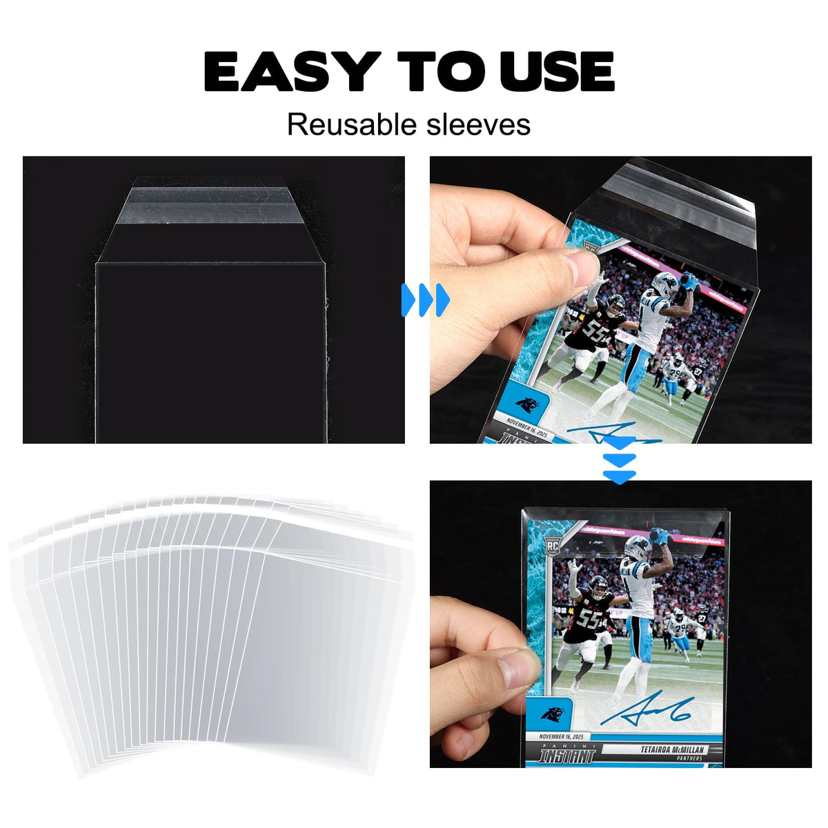 Sibosen crystal-clear polypropylene sleeve offers durable, safe card protection