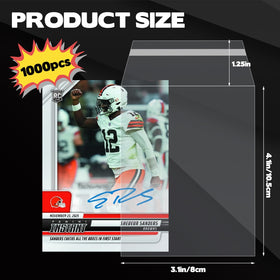 Sibosen penny sleeve toploader shows snug fit and clear view for sports cards