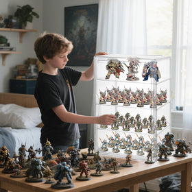 Sibosen Transparent display case protecting miniatures from dust