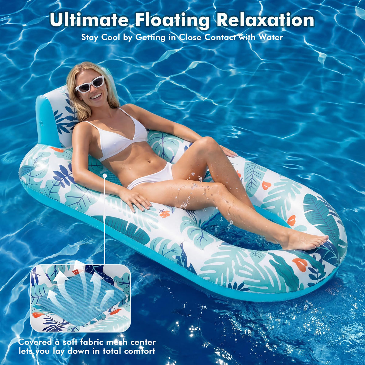 Sidergonu pool floats inflate and deflate quickly for easy setup.