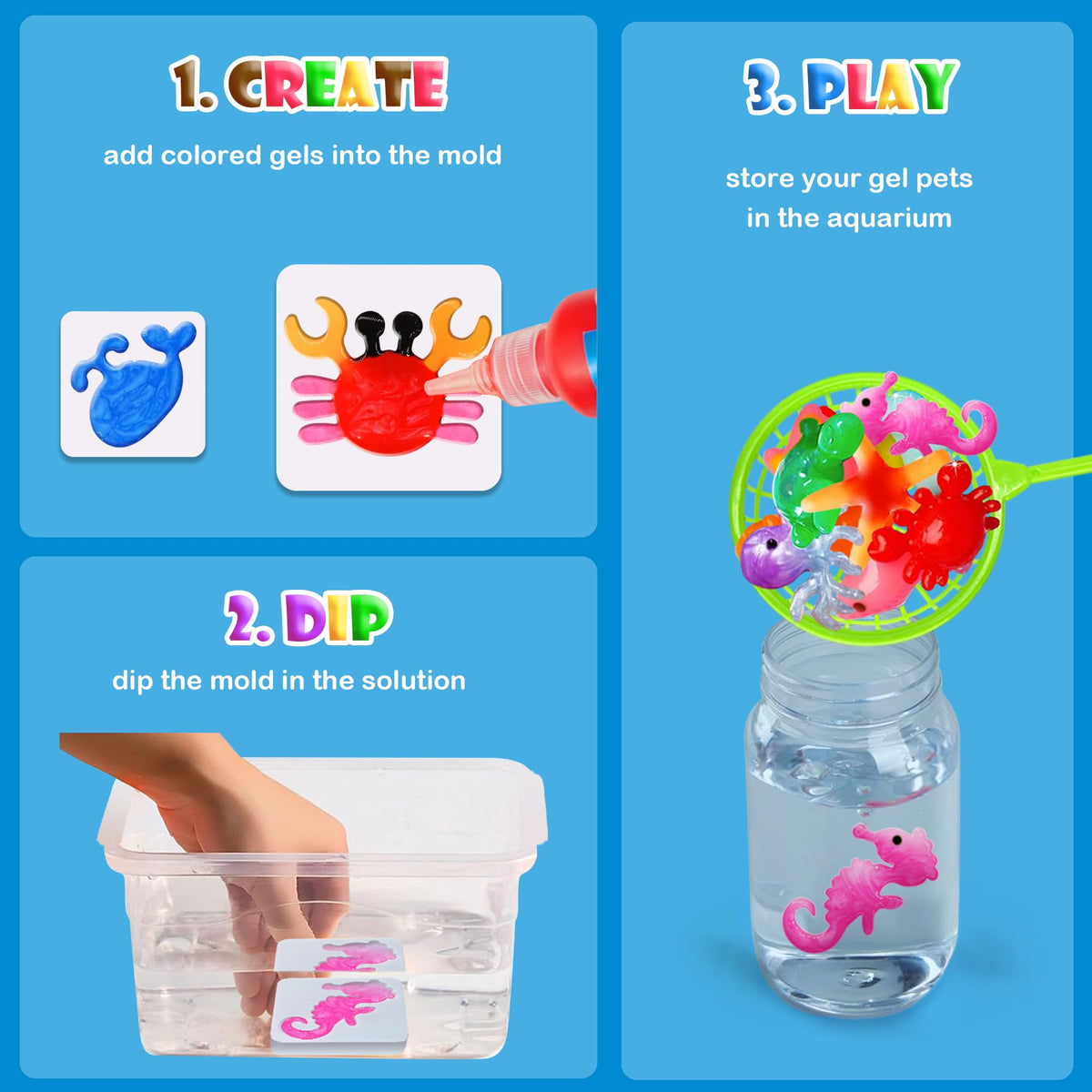 Sidola Aqua Fairy Water Gel Kit lets kids shape unicorns, dinosaurs, and sea creatures