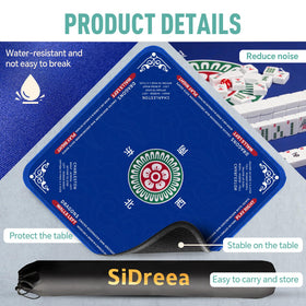 SiDreea Mahjong Mat expansive 32.4” x 32.4” area supports cards and dominoes.