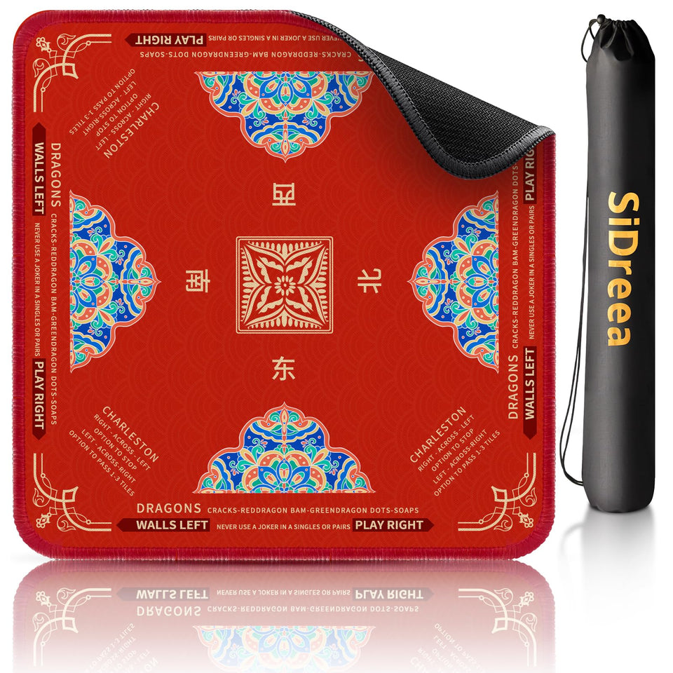 SiDreea Mahjong Mat surface close-up showing a smooth play area for mahjong and cards.