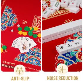 SiDreea Mahjong Mat textured backing provides stable, non-slip support during play.
