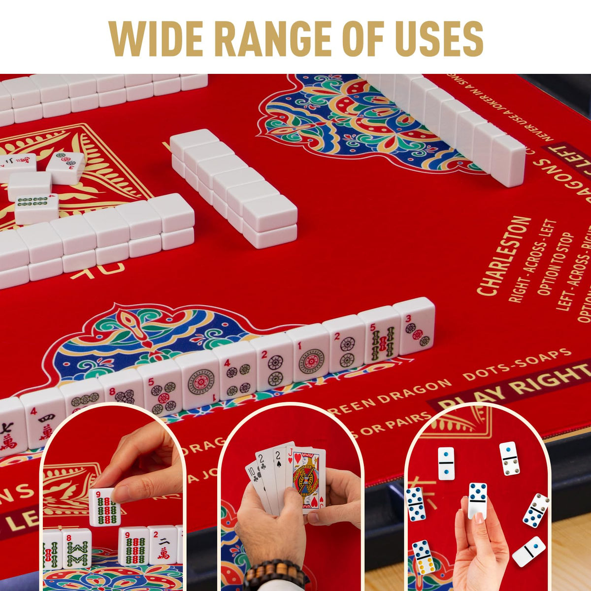 SiDreea Mahjong Mat waterproof surface protects the mat from moisture during use.