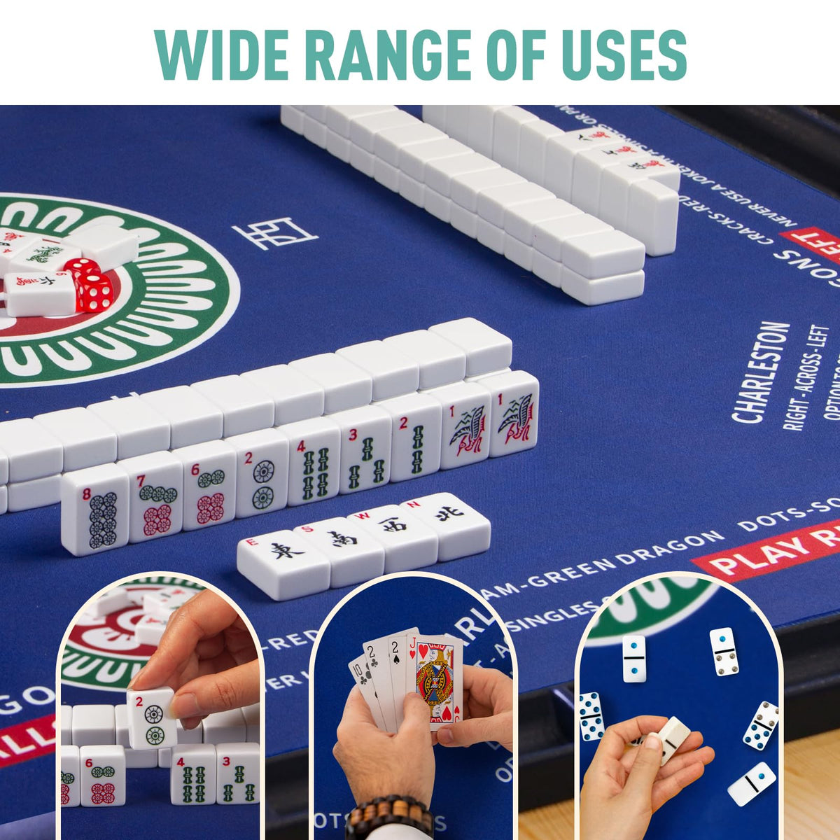 SiDreea Mahjong Mat waterproof surface is easy to wipe clean.