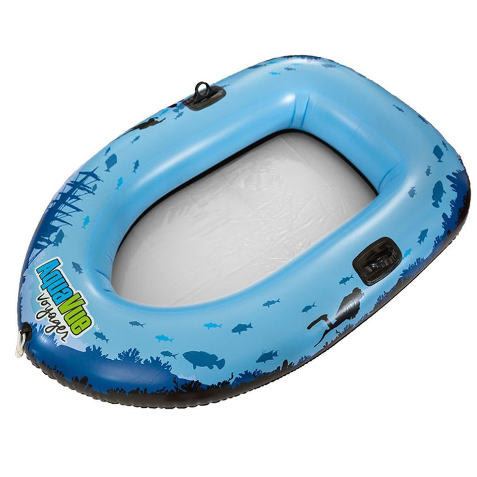 Sieco Design Aquavue Voyager clear bottom raft provides immersive underwater viewing while floating