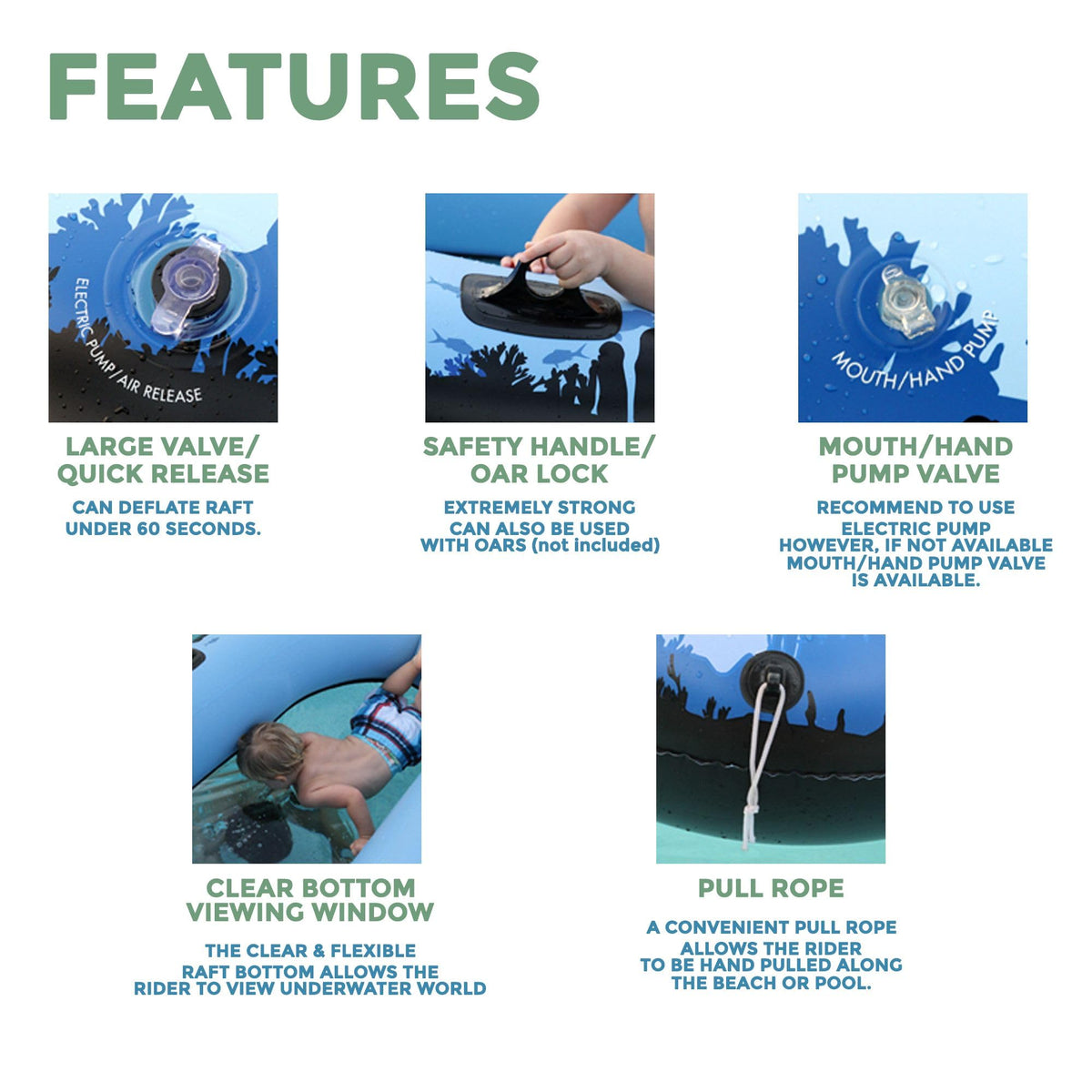 Sieco Design Aquavue Voyager durable PVC construction for lasting use on lakes, seas, and pools
