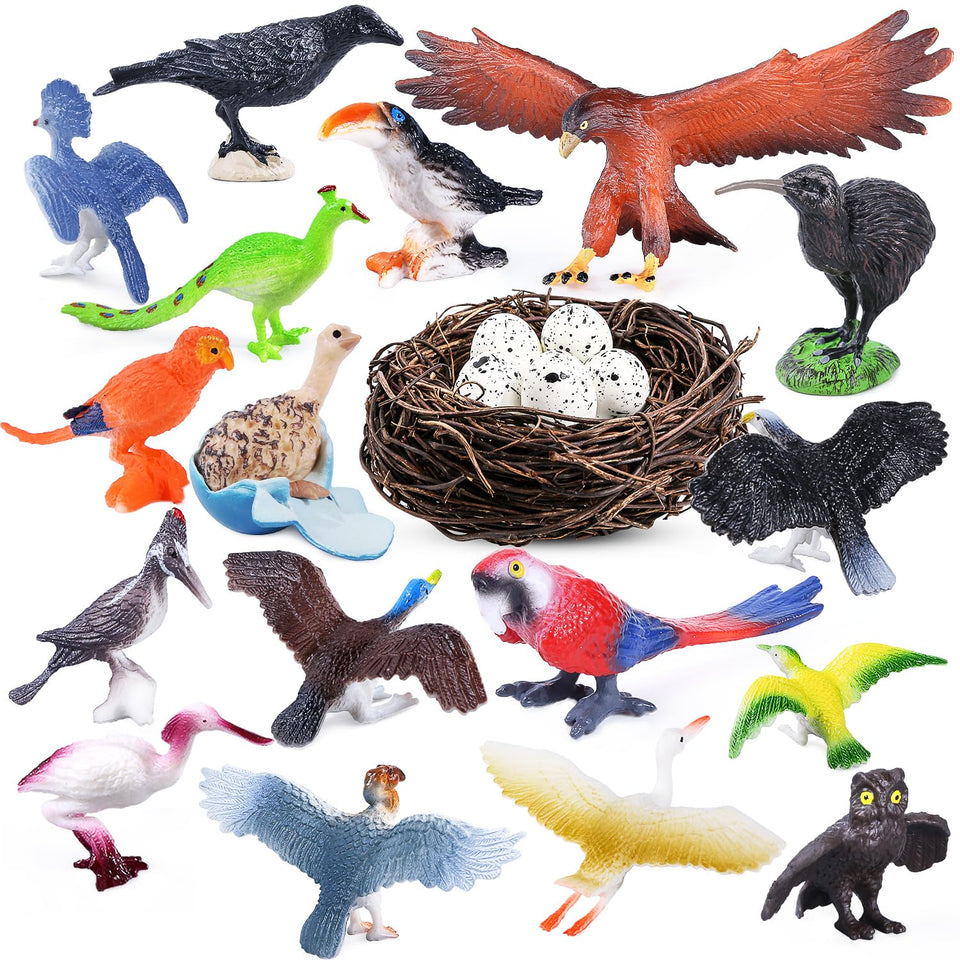 SIENON 23Pcs nest with eggs — ideal diorama centerpiece and pretend play.