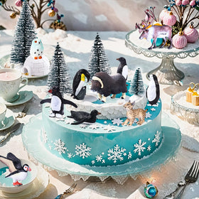 SIENON igloo and pine trees set ideal diorama accents