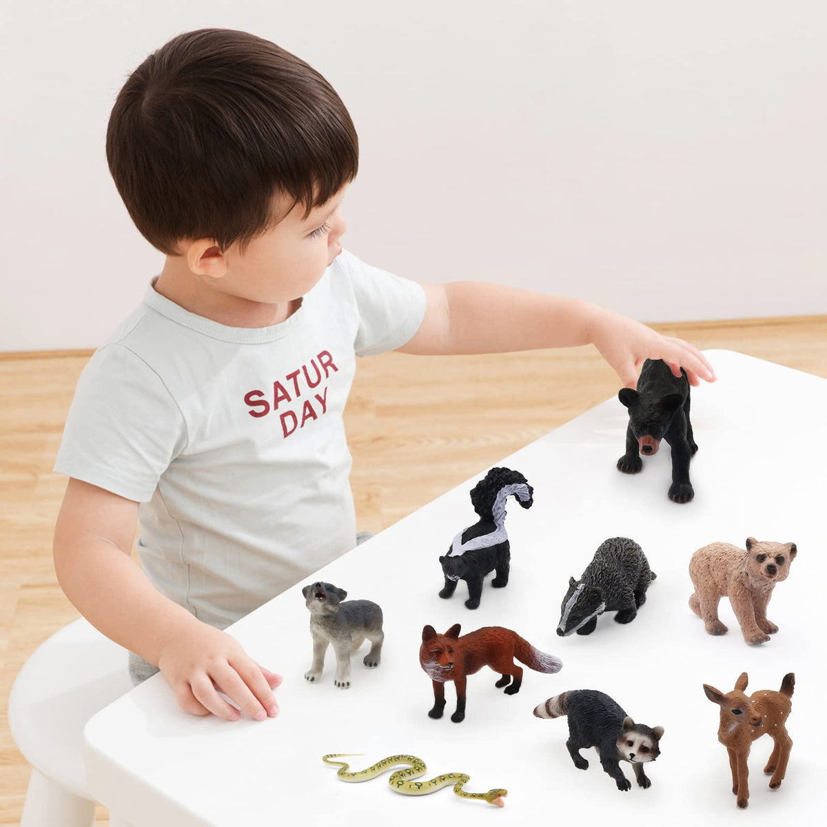 SIENON bear cub figure with vibrant colors for party decor.