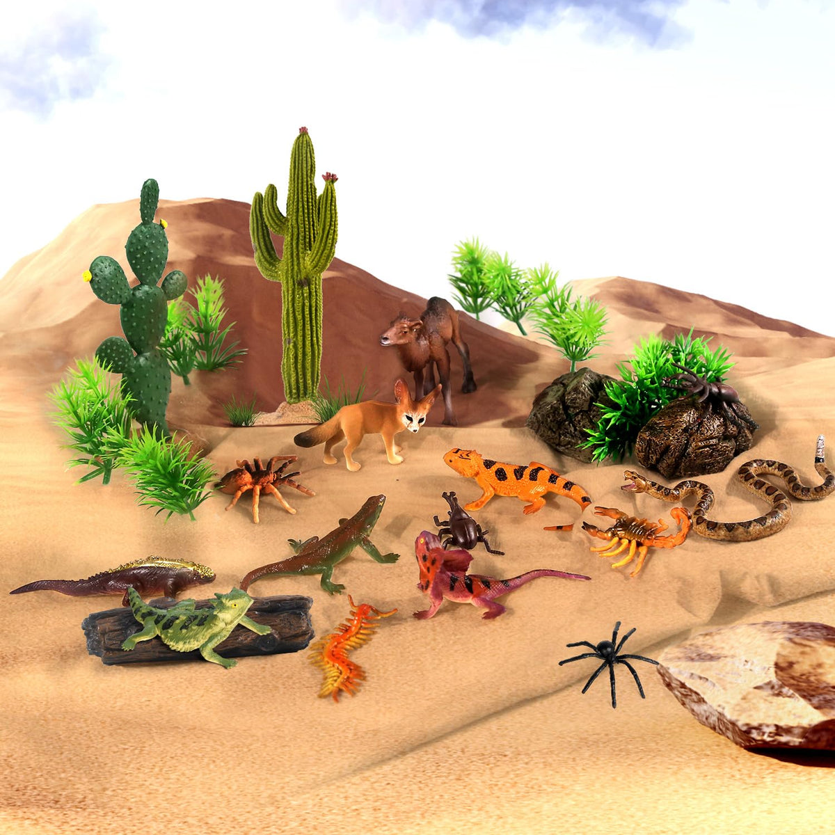 SIENON fennec fox figure for colorful desert scenes and pretend play.