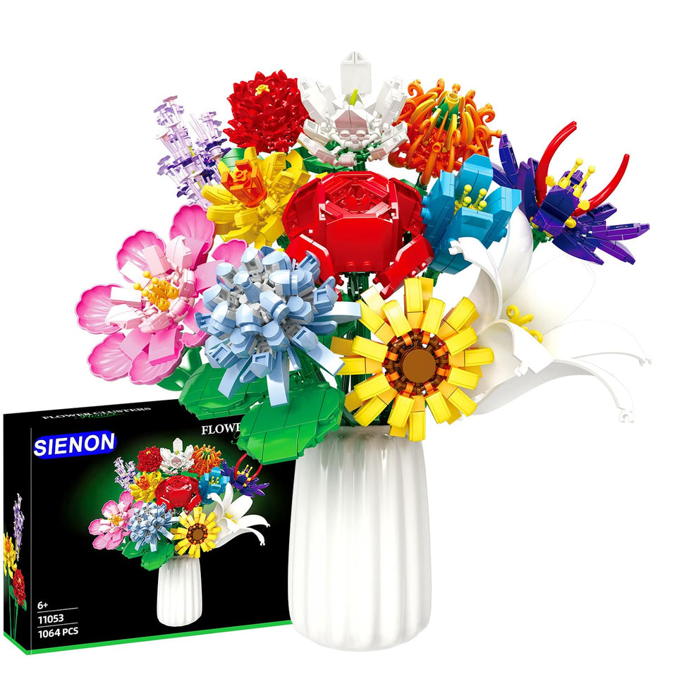 SIENON Flower Bouquet Building Kit with 1064 pieces for elegant home decor