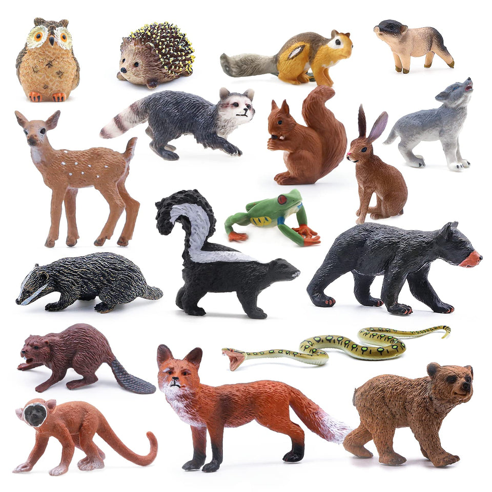 SIENON forest animals figures collection for classroom decor and cake toppers.