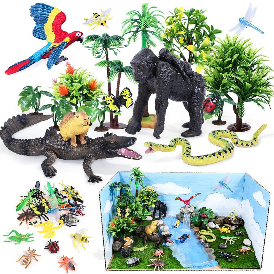 SIENON rainforest tree models for detailed dioramas and classroom displays.