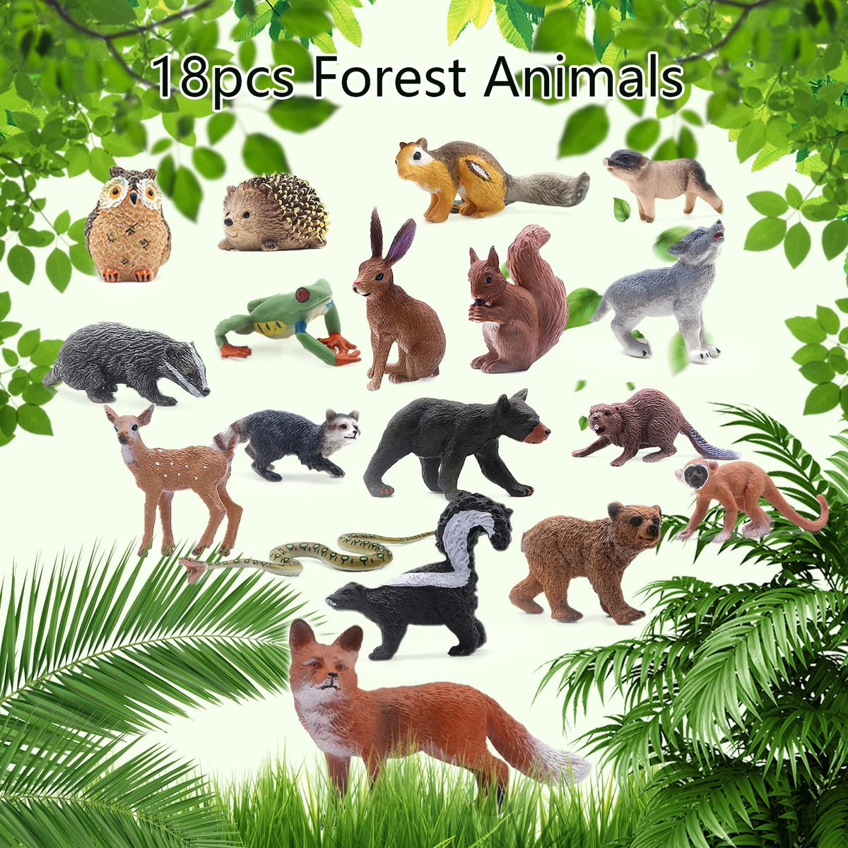 SIENON red fox woodland figurine ready for imaginative play.